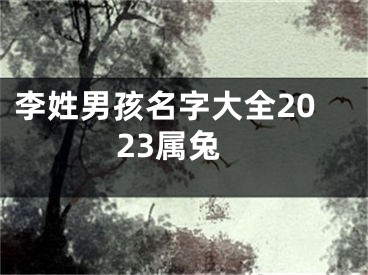 李姓男孩名字大全2023属兔