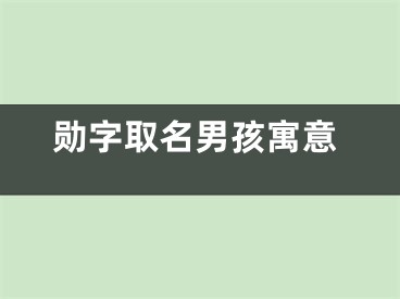 勋字取名男孩寓意