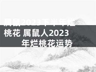 属鼠2023下半年烂桃花 属鼠人2023年烂桃花运势