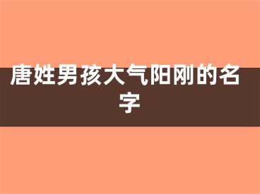 唐姓男孩大气阳刚的名字