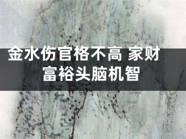 金水伤官格不高 家财富裕头脑机智