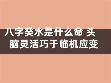 八字癸水是什么命 头脑灵活巧于临机应变